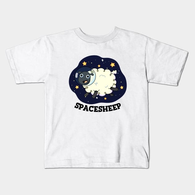 Space Sheep Cute Astronaut Space Sheep Puns Kids T-Shirt by punnybone